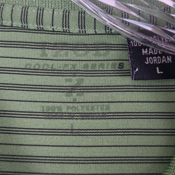 IZOD Pro Series XFG Cool FX Polo Shirt Green Black Striped Golf Mens Large - Picture 7 of 12